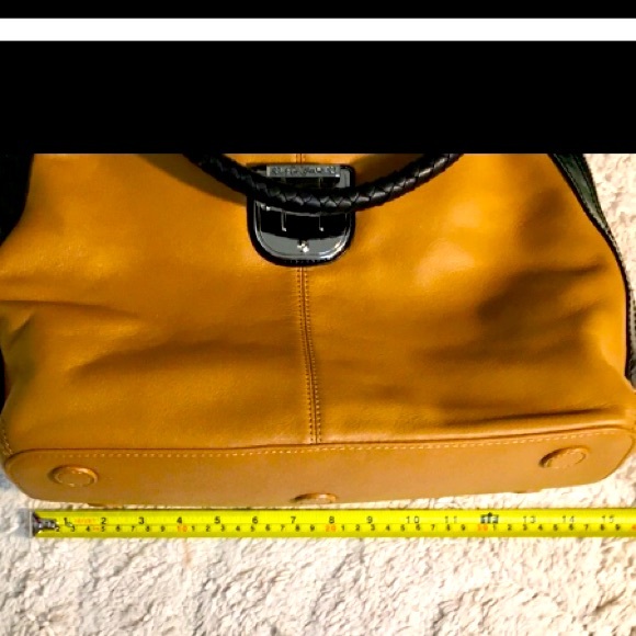 New Brighton Bag Leather Caramel Zebra Silver Hardware Shoulder w/box - Picture 9 of 15